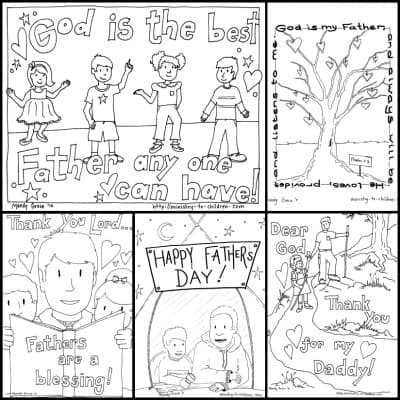 Christian Father's Day Coloring Pages PDF print