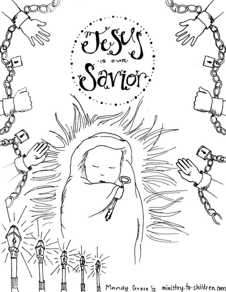 Baby Jesus Manger Coloring Page