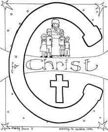 C is for Christ Bible Alphabet coloring page