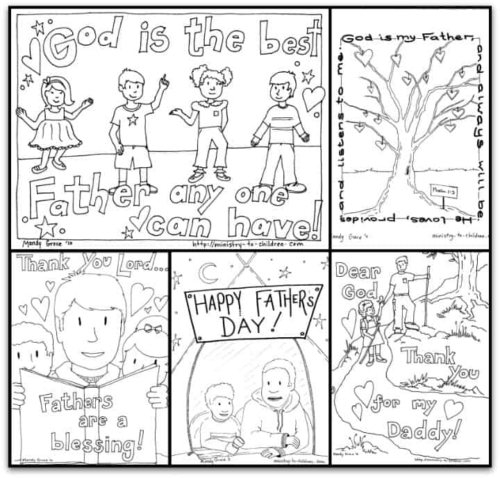 Free Father's Day Coloring Book (5 pages)