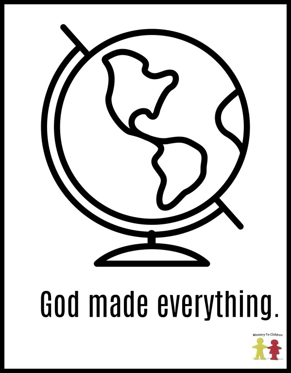 God Made Everything - Preschool coloring PAge