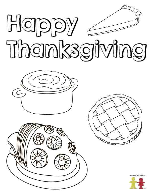 Thanksgiving Food coloring pages dinner